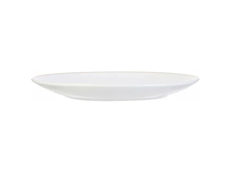 Assiette en porcelaine avec liseré doré (Lot de 6) Assiettes plates - 20 cm