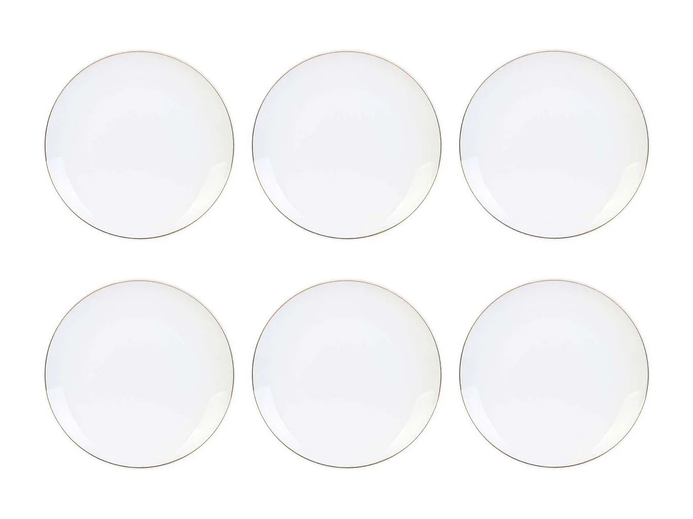 Porzellanteller mit Goldrand (6-stück)