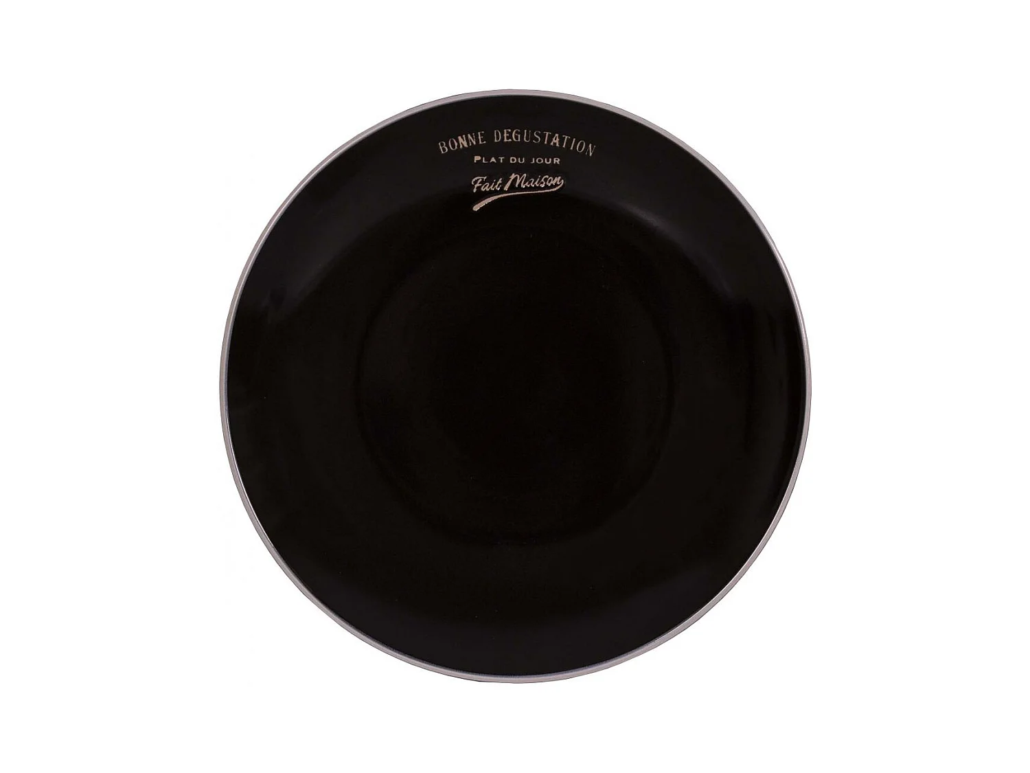 Assiettes en grès noir Bonne dégustation (Lot de 6) Assiettes plates - 27 cm