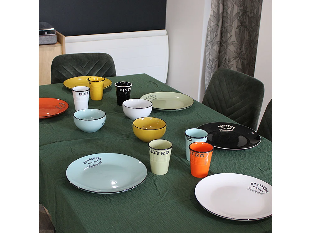 Assiettes colorées Brasserie bistrot (Lot de 6) Assiettes plates - 27 cm