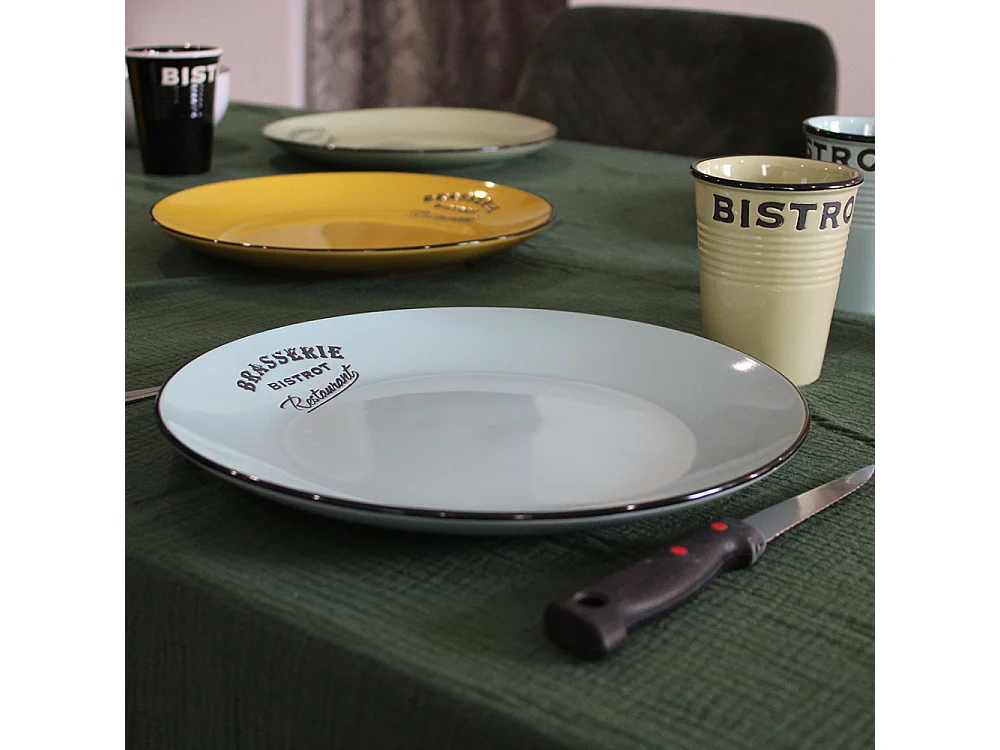 Assiettes colorées Brasserie bistrot (Lot de 6) Assiettes plates - 27 cm