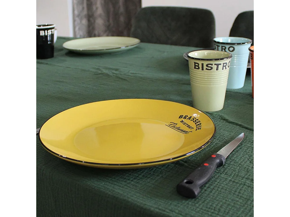 Assiettes colorées Brasserie bistrot (Lot de 6) Assiettes plates - 27 cm