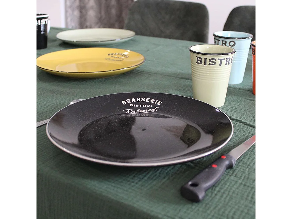 Assiettes colorées Brasserie bistrot (Lot de 6) Assiettes plates - 27 cm