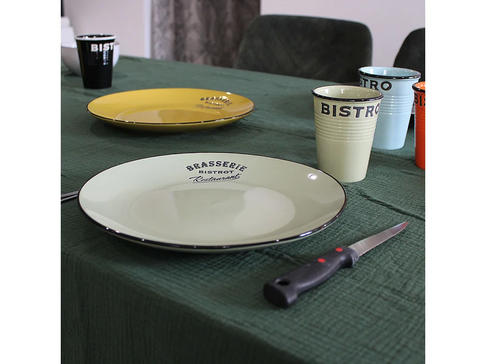 Assiettes colorées Brasserie bistrot (Lot de 6) Assiettes plates - 27 cm