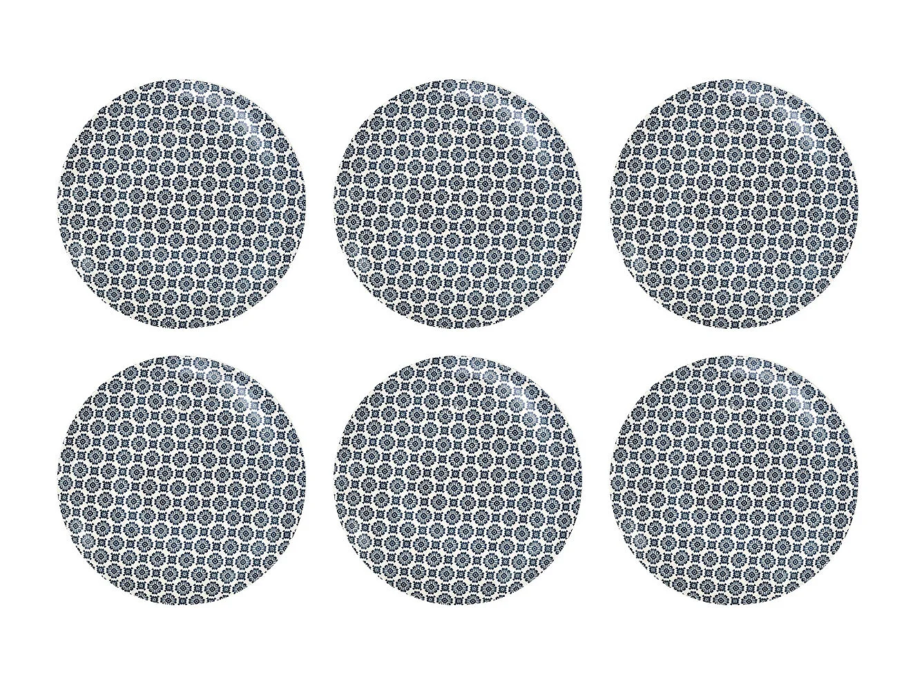 Plato de porcelana estampada Cottage 25 cm (Juego de 6)