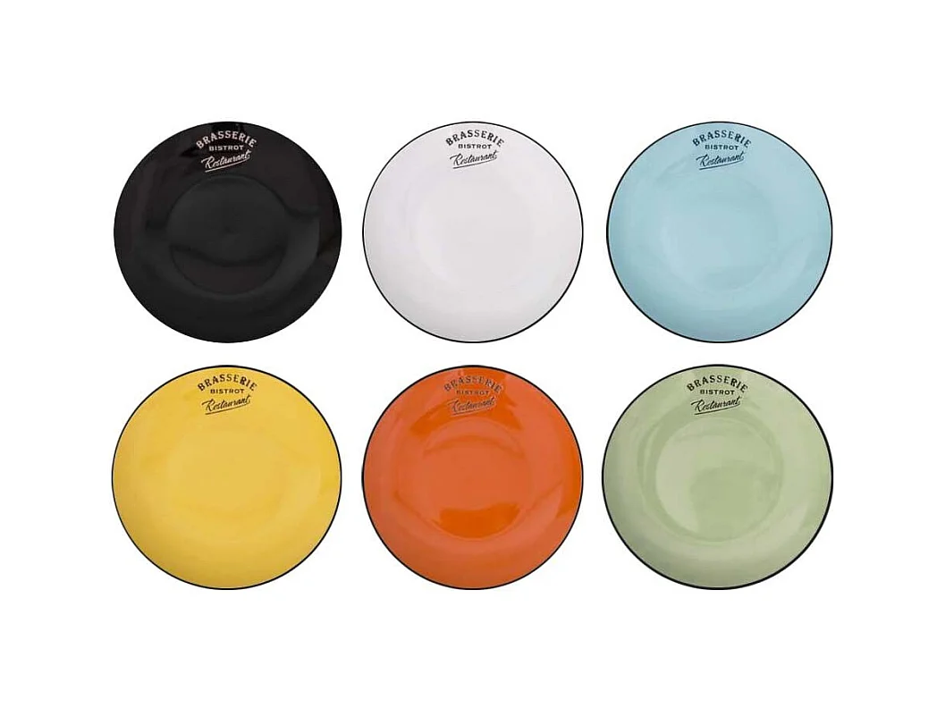 Piatti colorati Brasserie bistrot (Set di 6) Piatti per la cena - 21,5 cm
