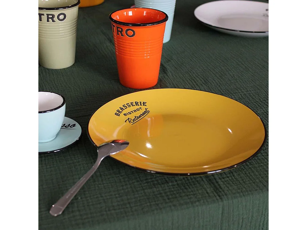 Piatti colorati Brasserie bistrot (Set di 6) Piatti per la cena - 21,5 cm