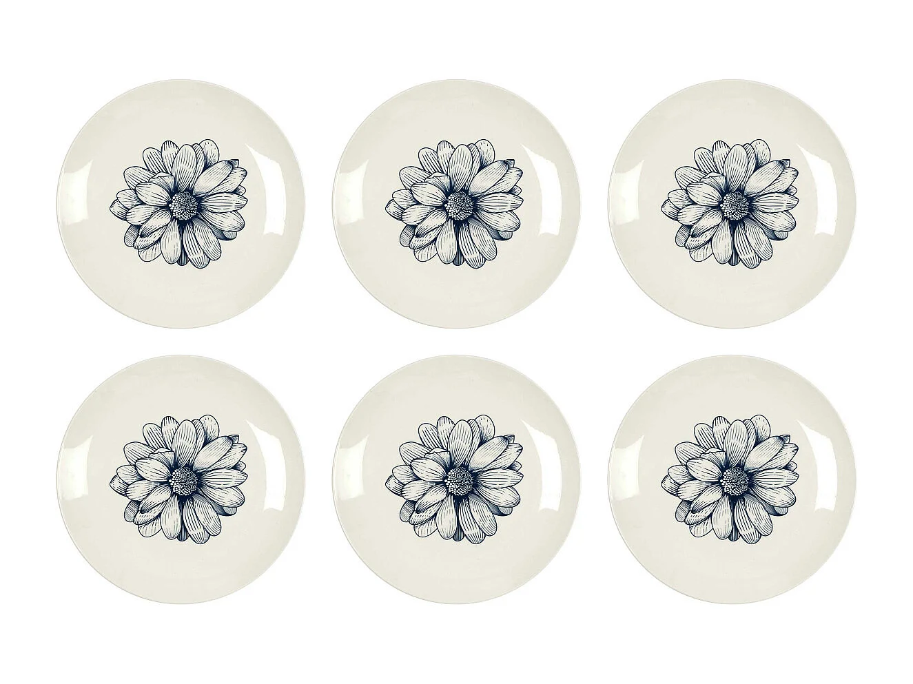 Plato de porcelana Cottage 20 cm (Juego de 6)