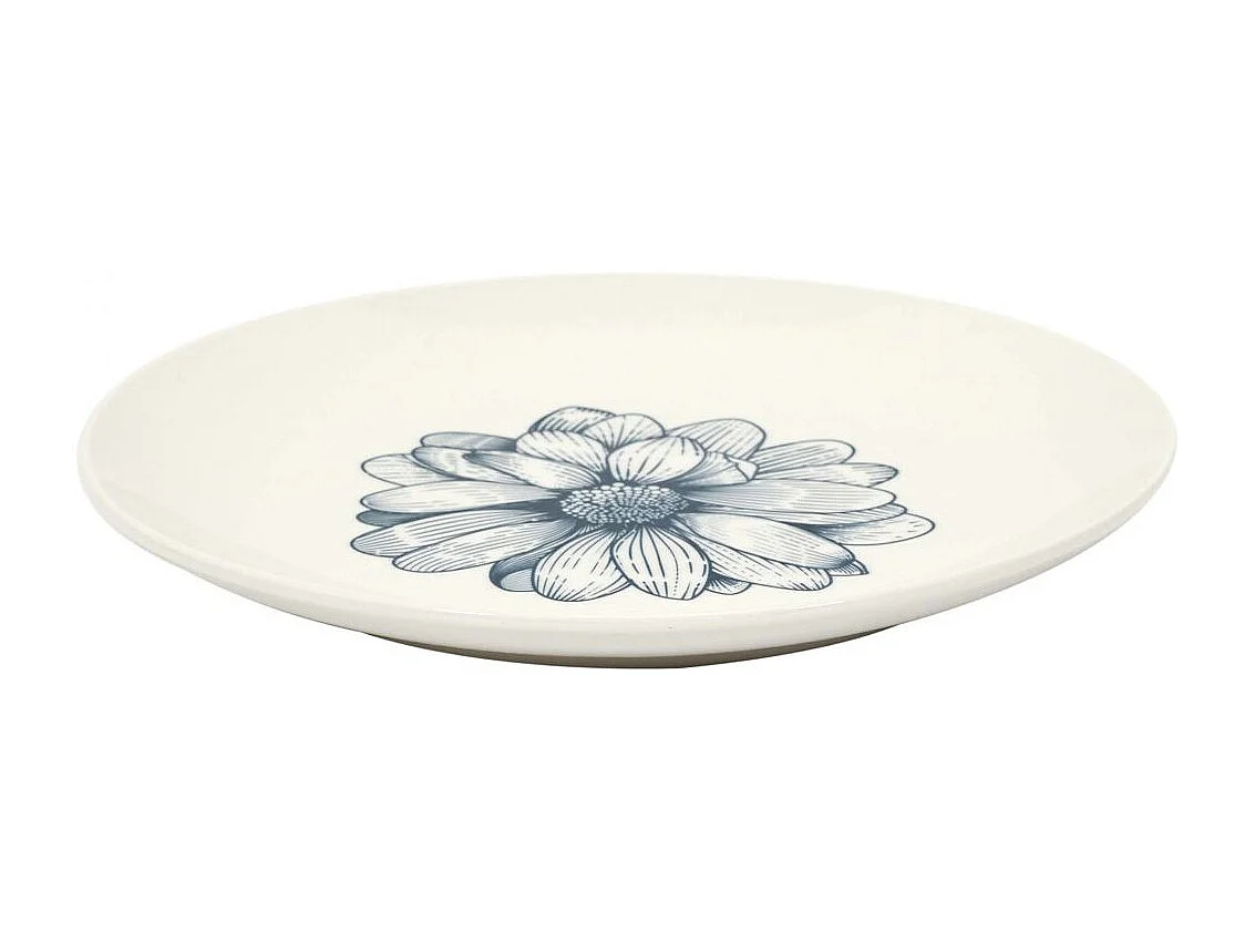 Assiette en porcelaine Cottage 20 cm (Lot de 6) Blanc et bleu