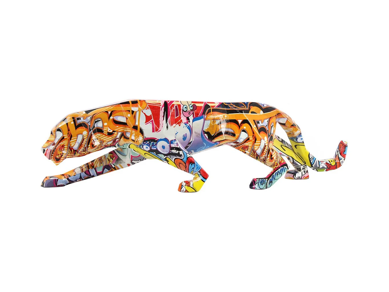 Leopardo in resina Graffiti 47 x 9 x 14 cm