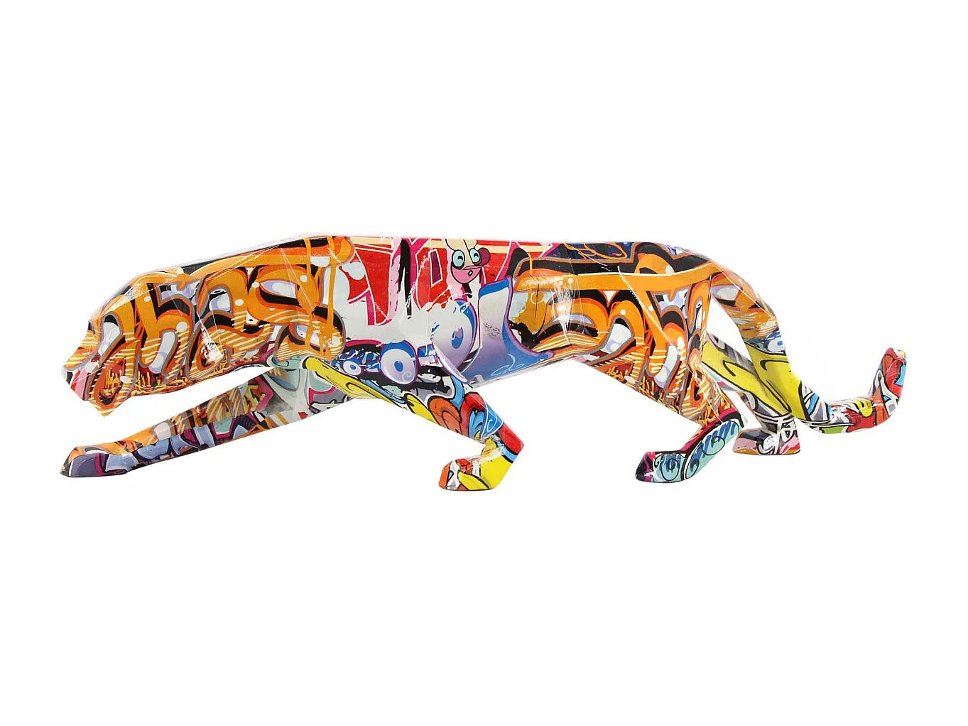 Leopardo in resina Graffiti 47 x 9 x 14 cm