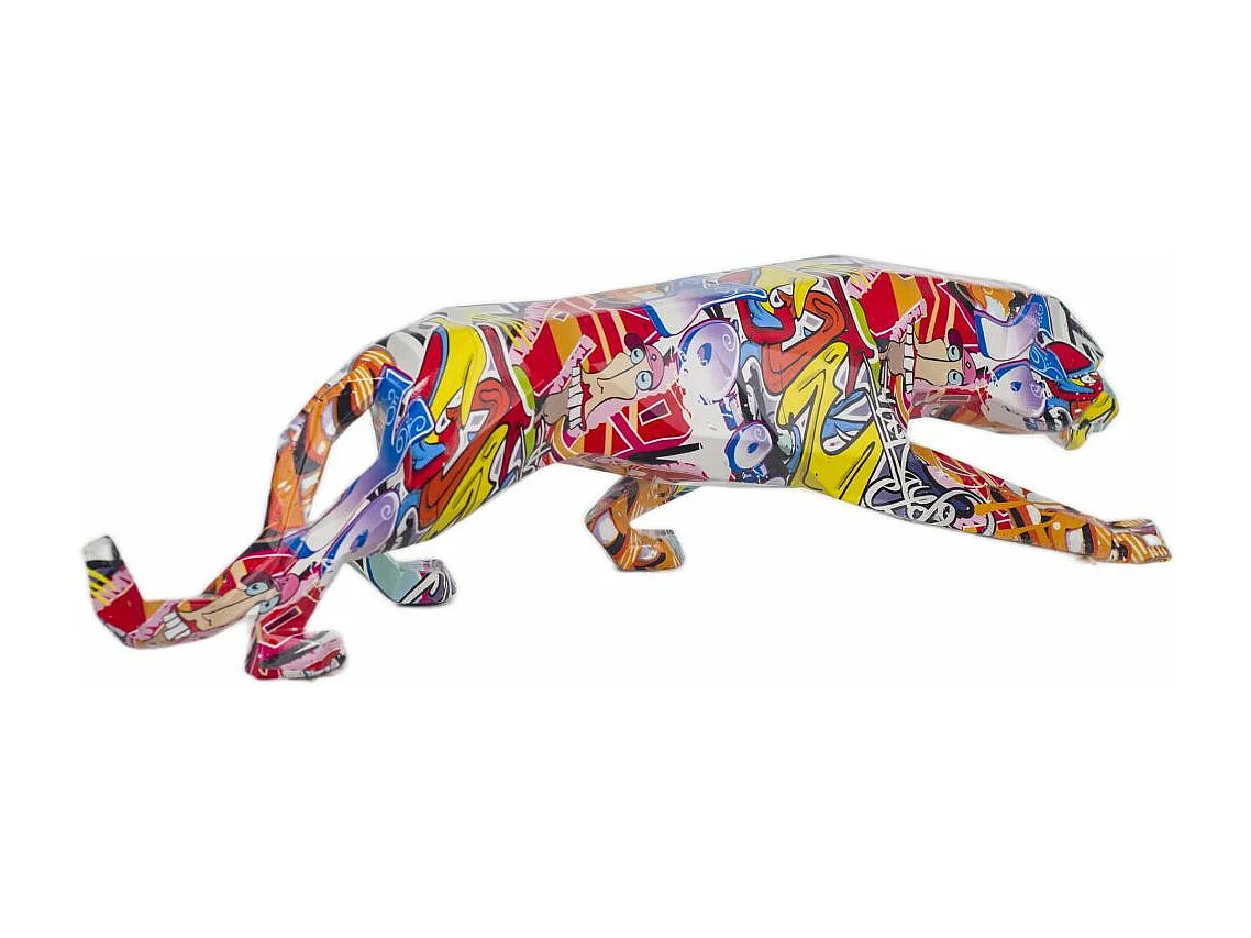 Leopardo in resina Graffiti 47 x 9 x 14 cm