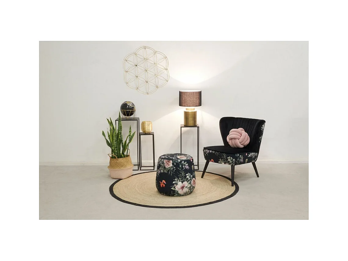 Globe en résine noire et métal doré