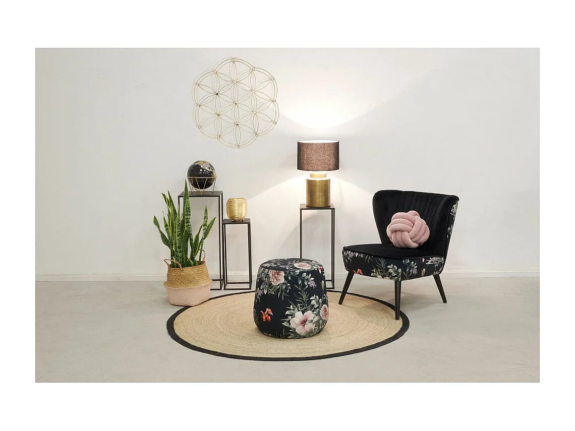 Globe en résine noire et métal doré