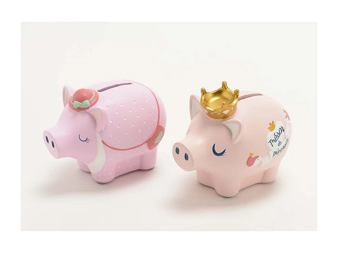 Tirelire Cochon en résine Jade Cochon avec chapeau