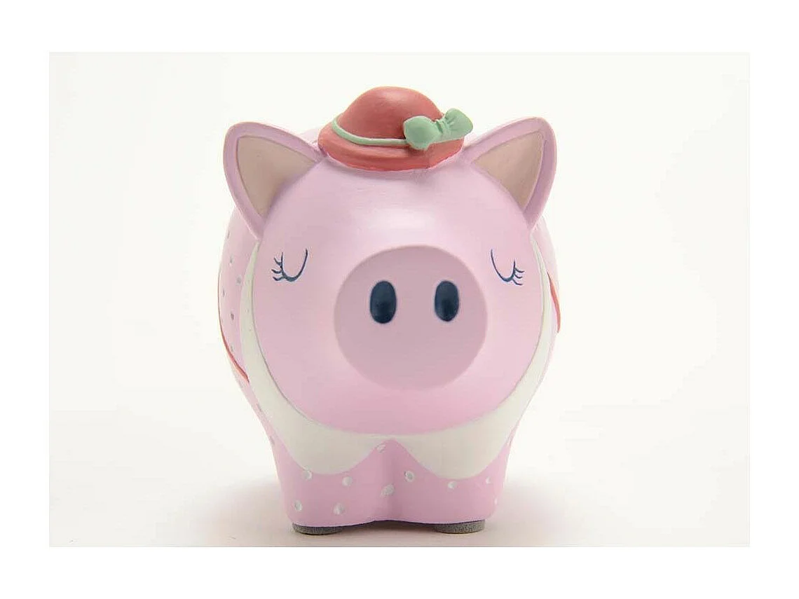 Tirelire Cochon en résine Jade Cochon avec chapeau