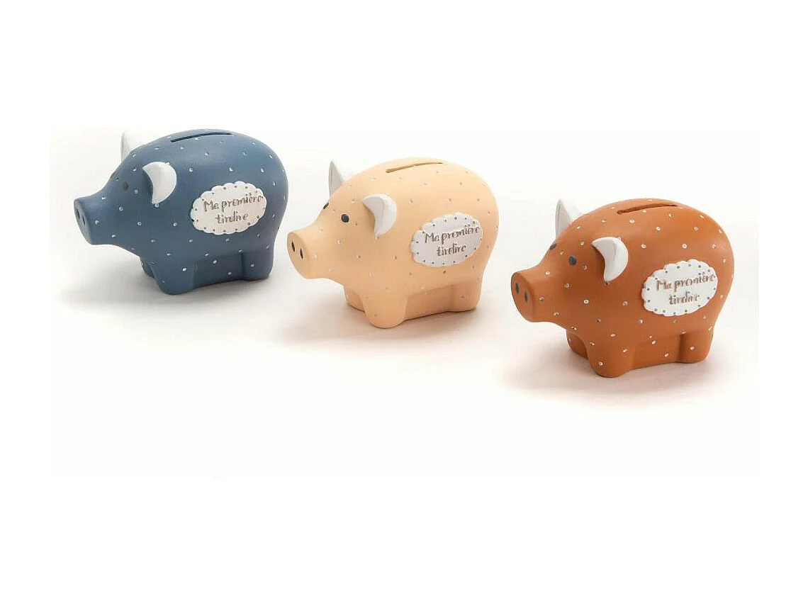 Cochon tirelire Ma première tirelire Orange