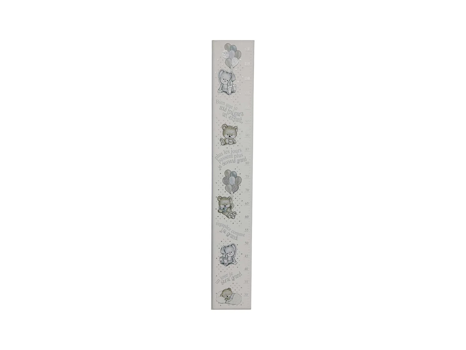 Toise en bois Nounours 120 x 12 cm