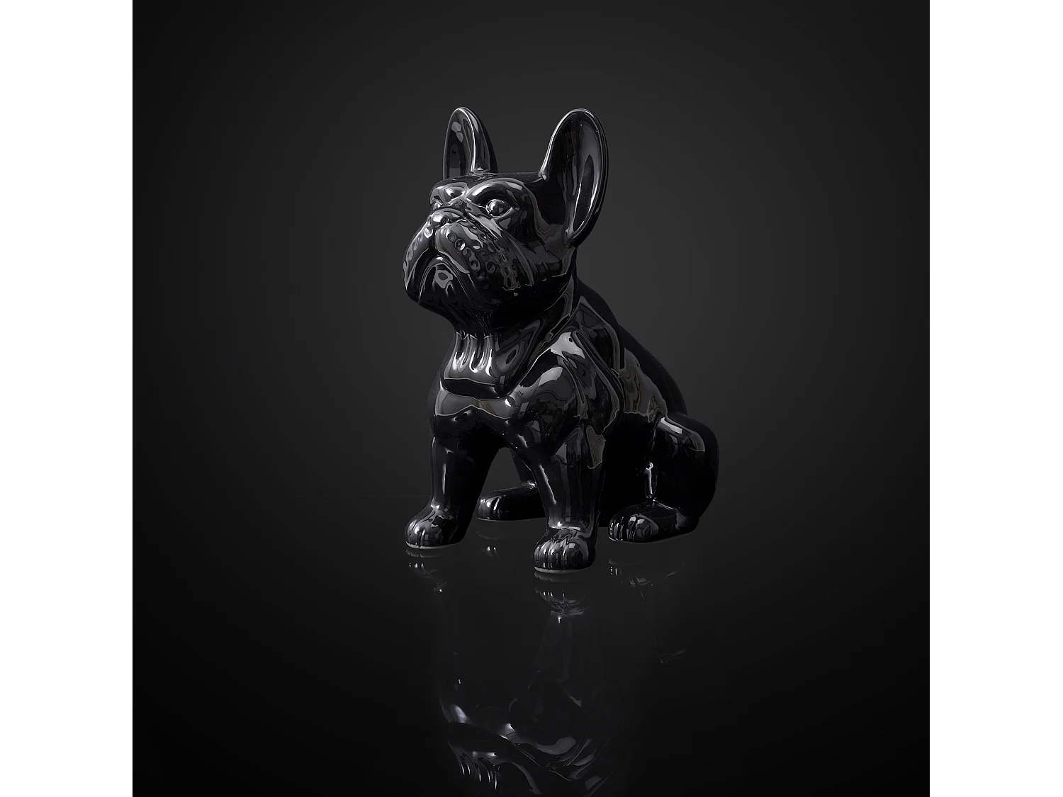 Bulldog Ceramique Noir 30cm Noir