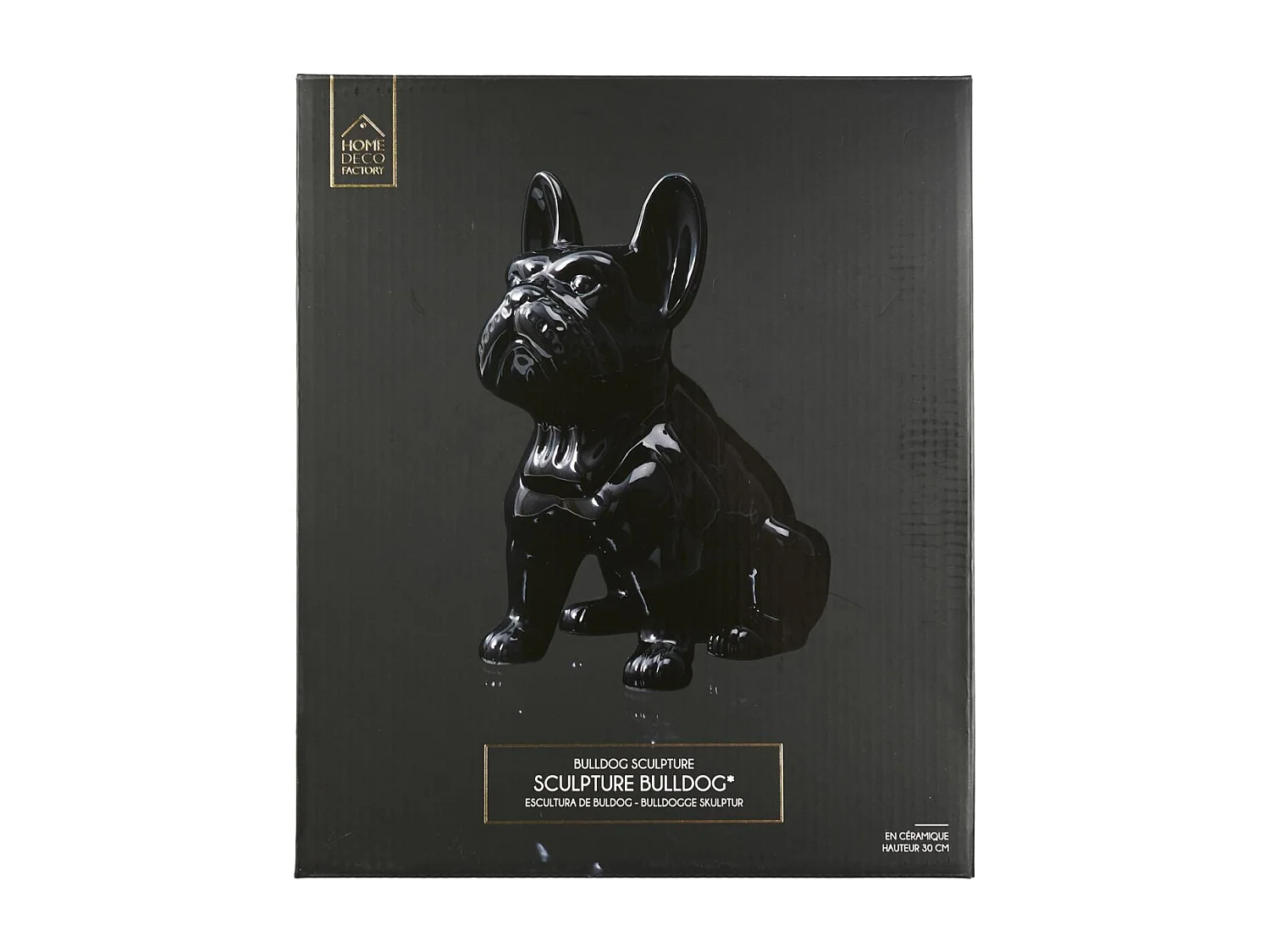 Bulldog Ceramique Noir 30cm Noir
