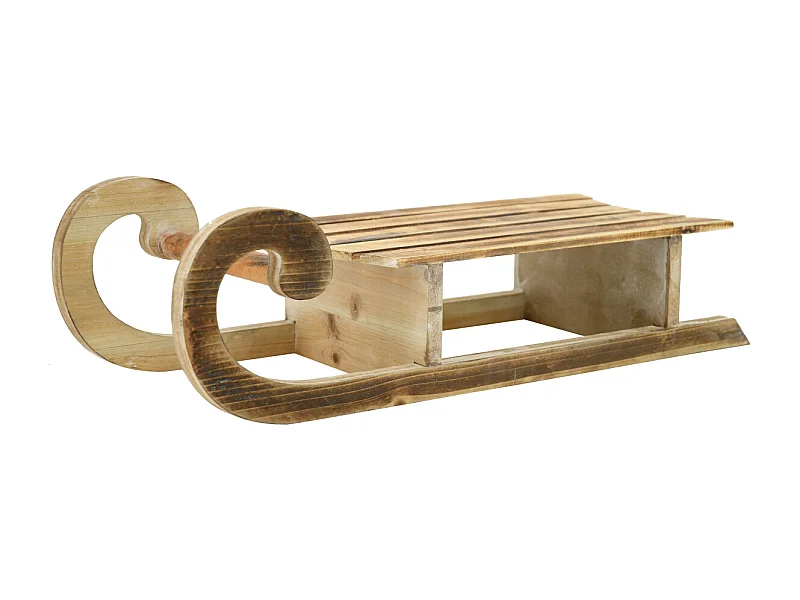 Luge en pin naturel effet brûlé