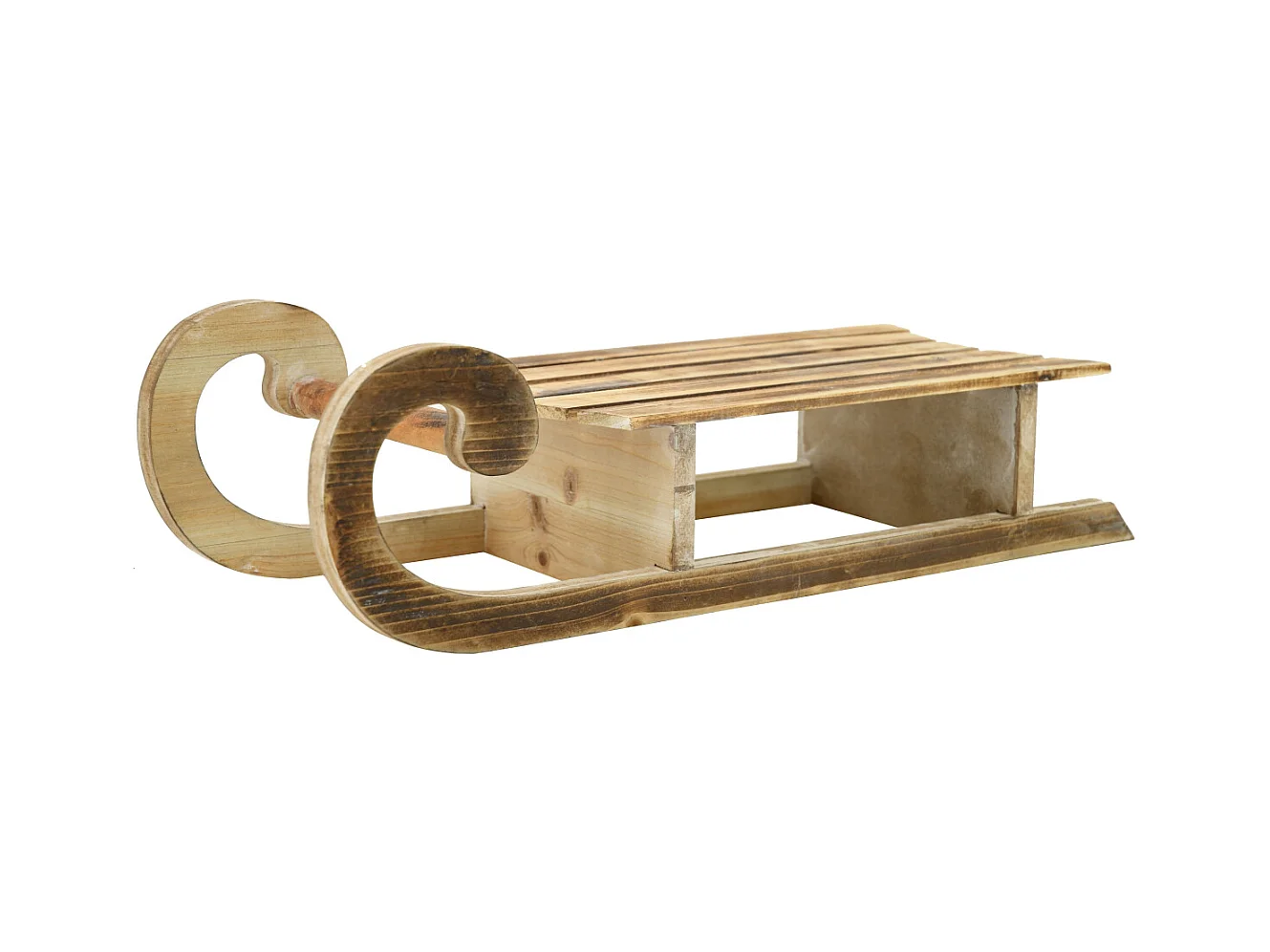 Luge en pin naturel effet brûlé