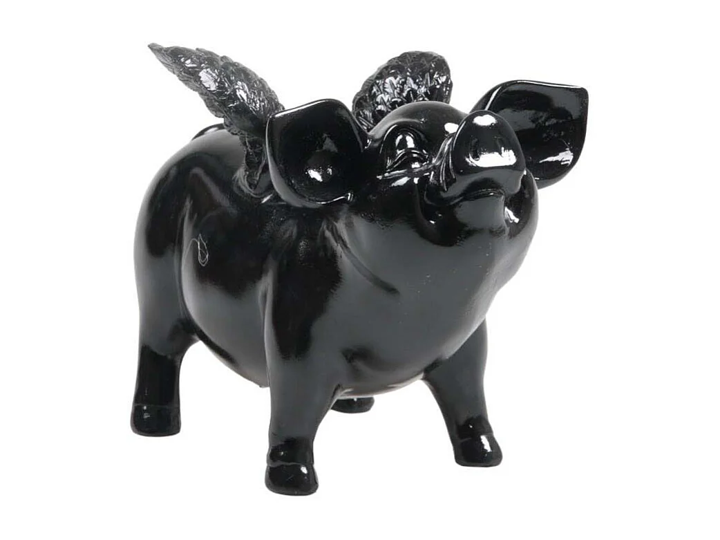 Sparschwein mit Flügeln aus Kunstharz 14 x 25 x 15 cm