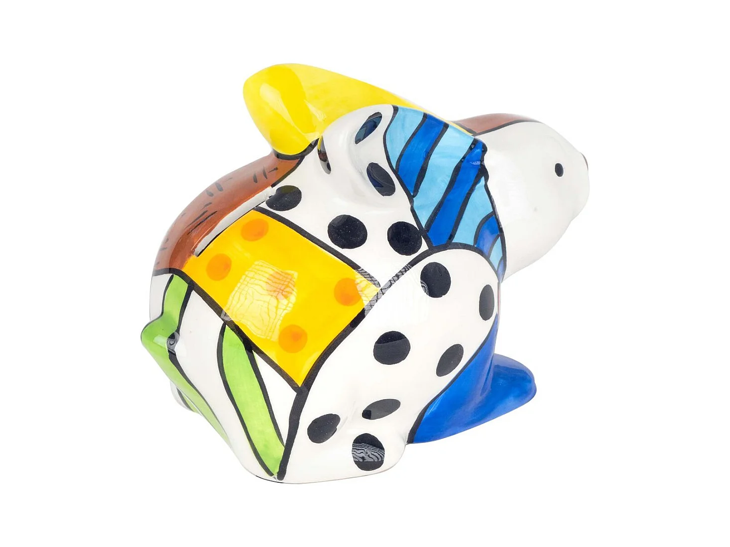 Tirelire en dolomite peinture multicolore Lapin