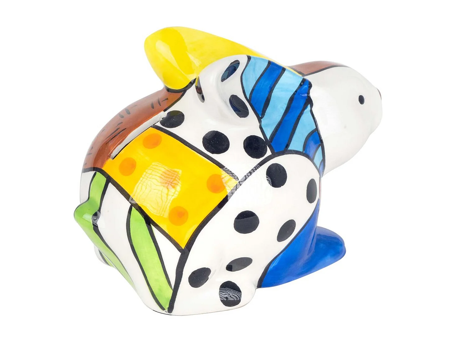 Tirelire en dolomite peinture multicolore Lapin