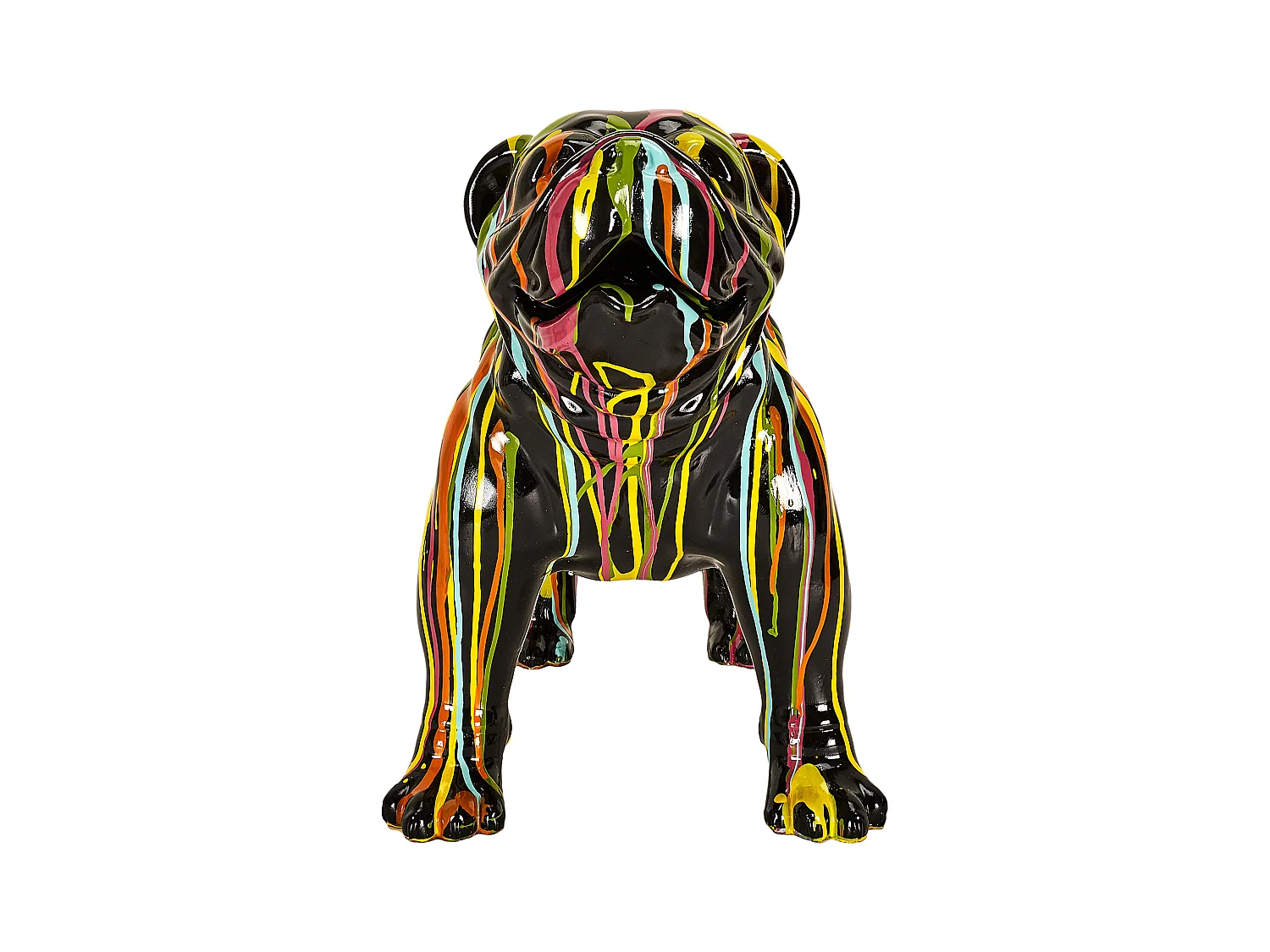 Molosse Noir Coulures H50cm Multicolore