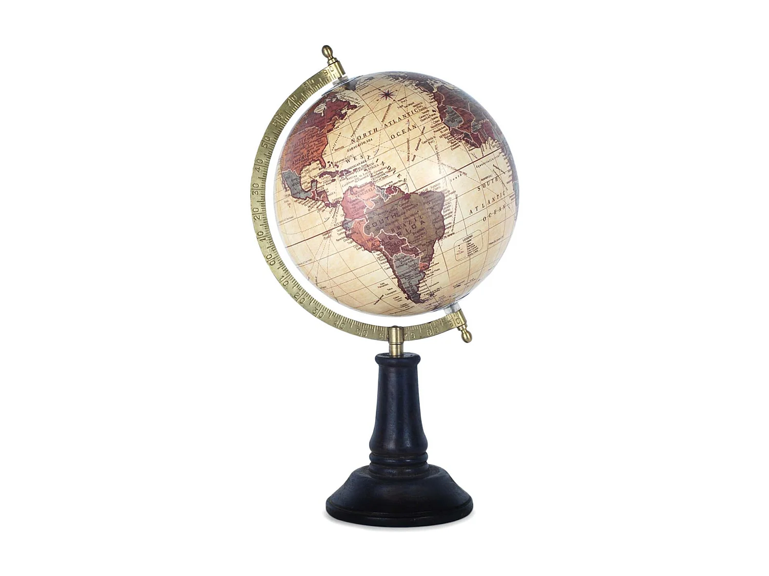 Mappamondo vintage in metallo Malraux