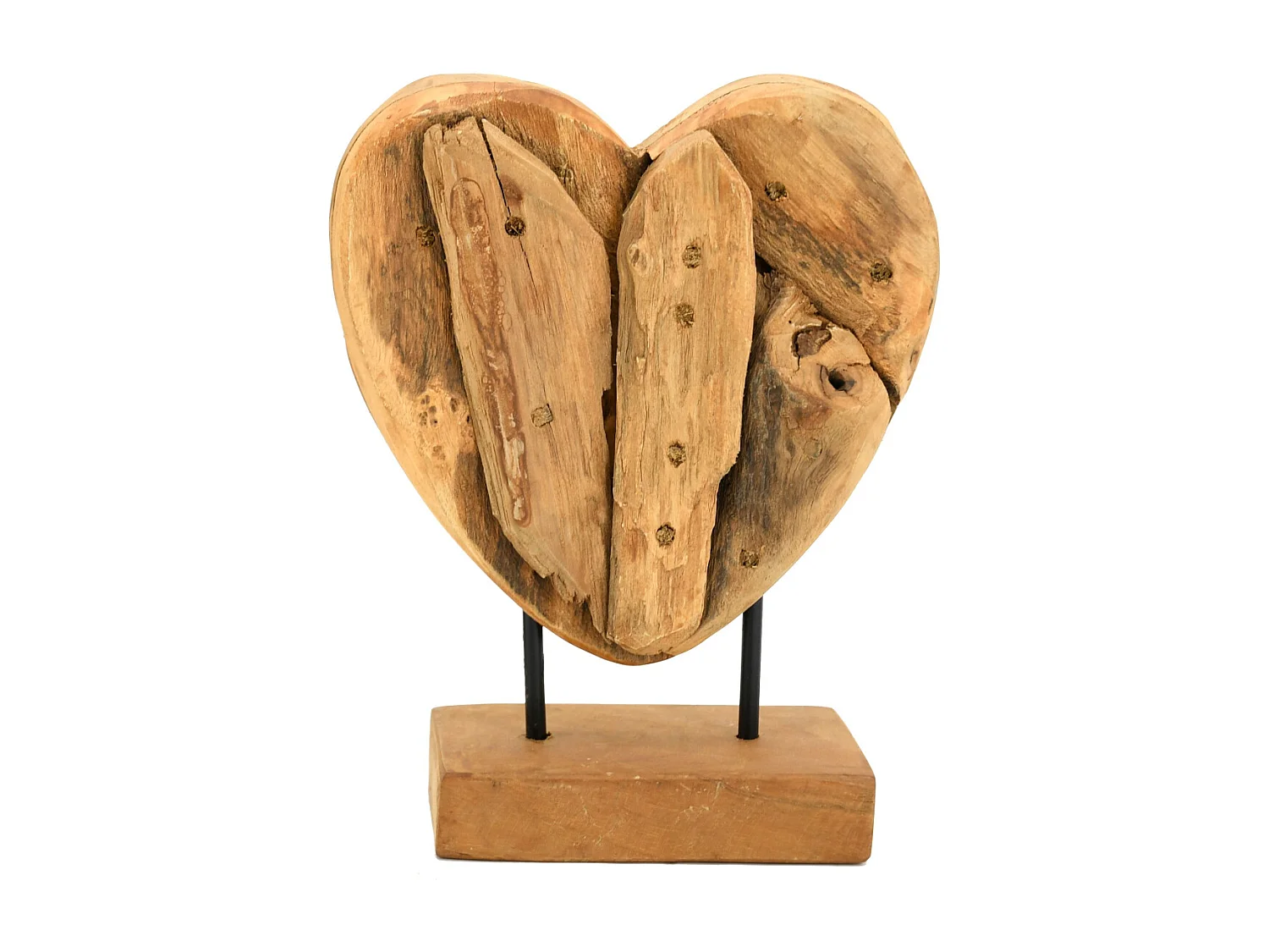 Corazón de teca en la base Modelo pequeño