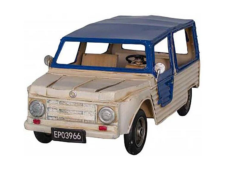 Citroen Mehari en fer blanc et bleu