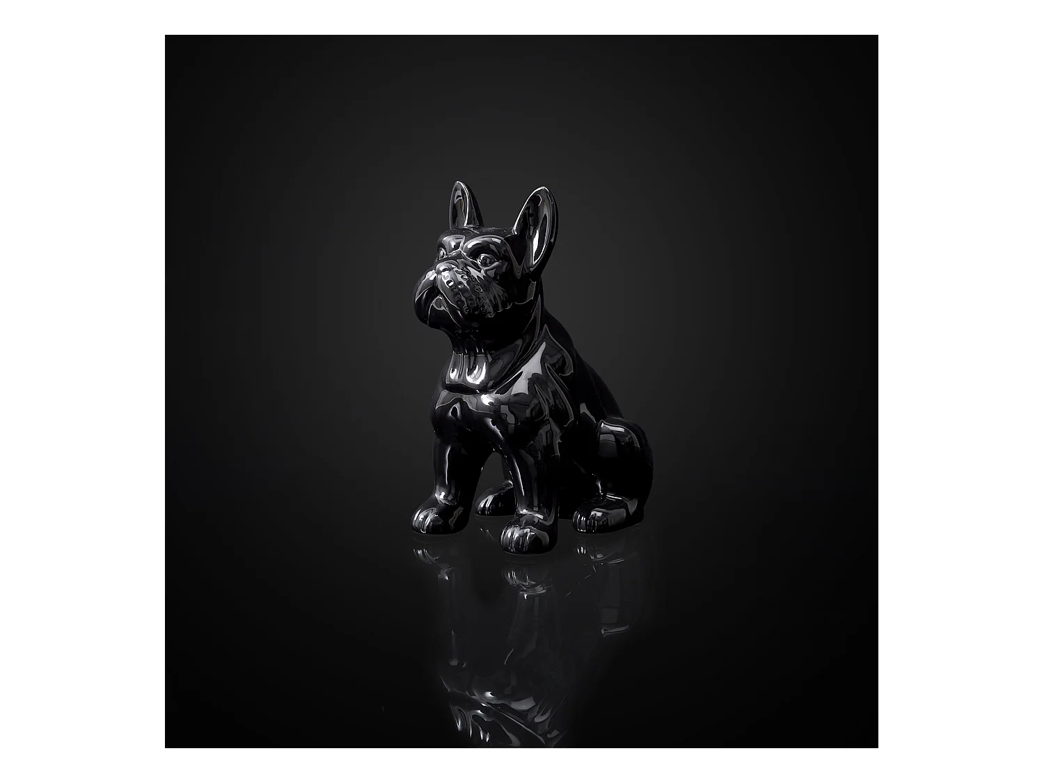 Bulldog Ceramique Noir 20cm Noir