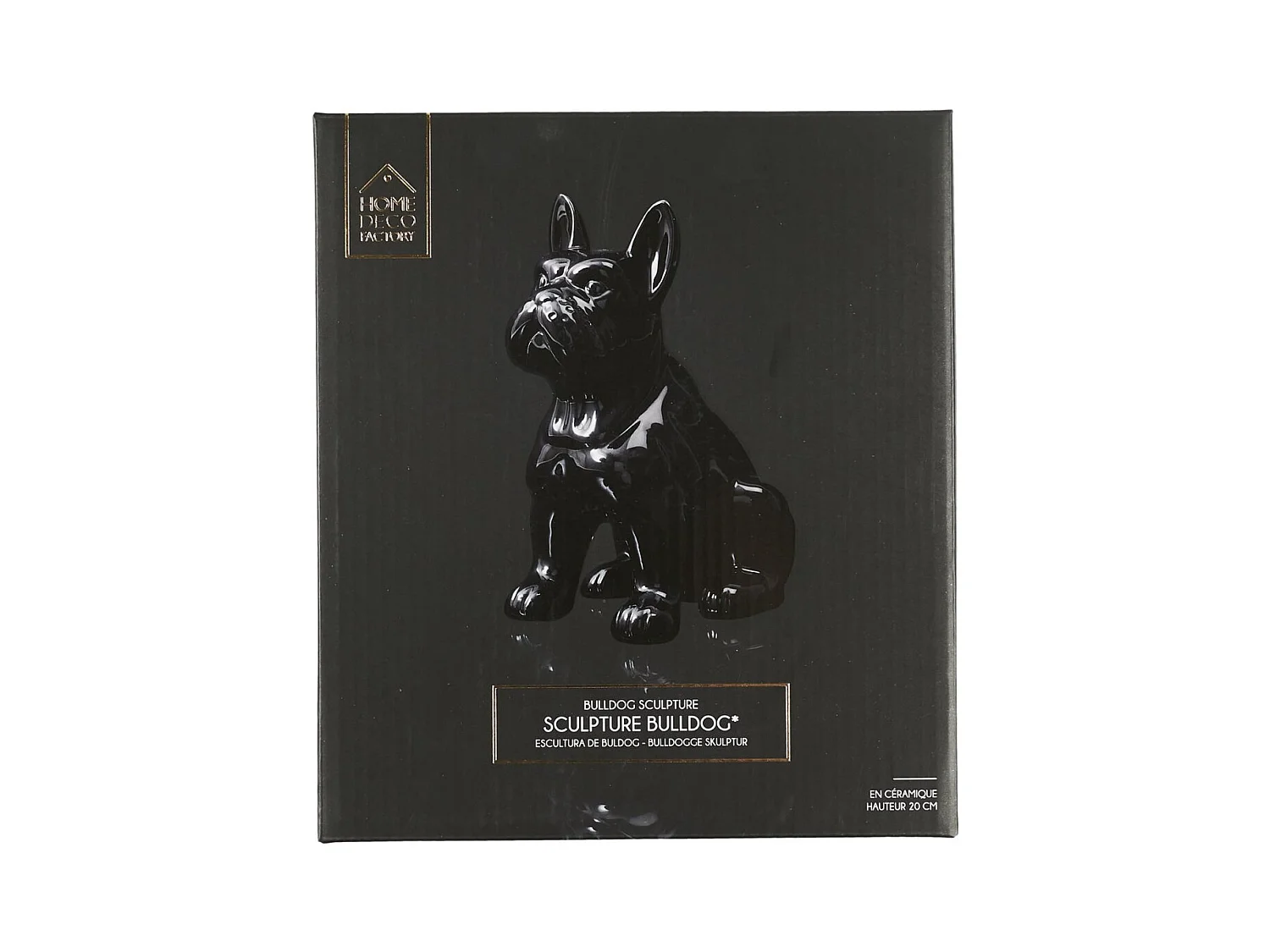 Bulldog Ceramique Noir 20cm Noir