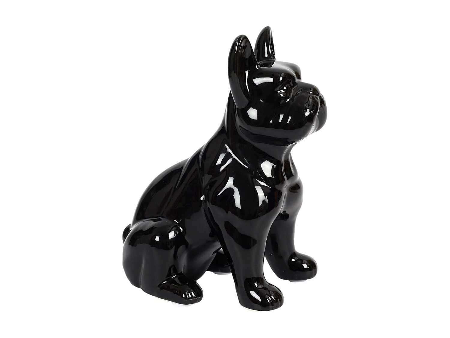 Statuette - HOME DECO FACTORY - Bulldog - Céramique - Multicolore - Noir