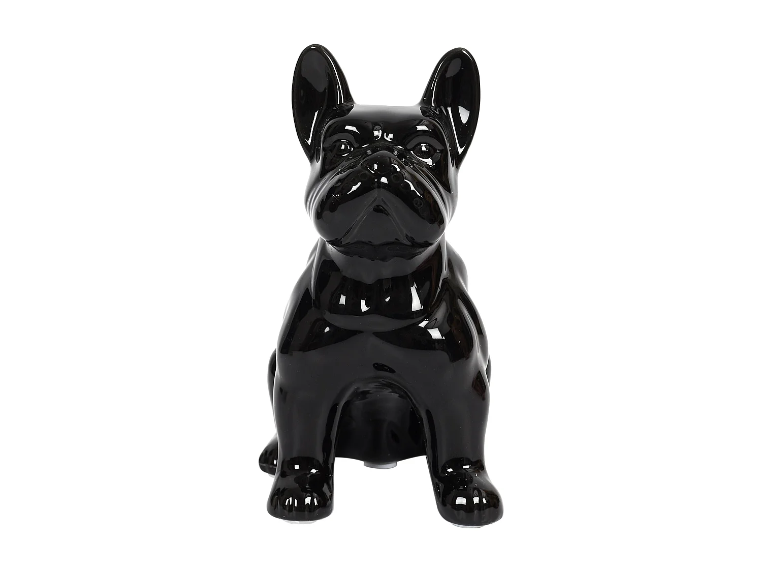 Statuette - HOME DECO FACTORY - Bulldog - Céramique - Multicolore - Noir
