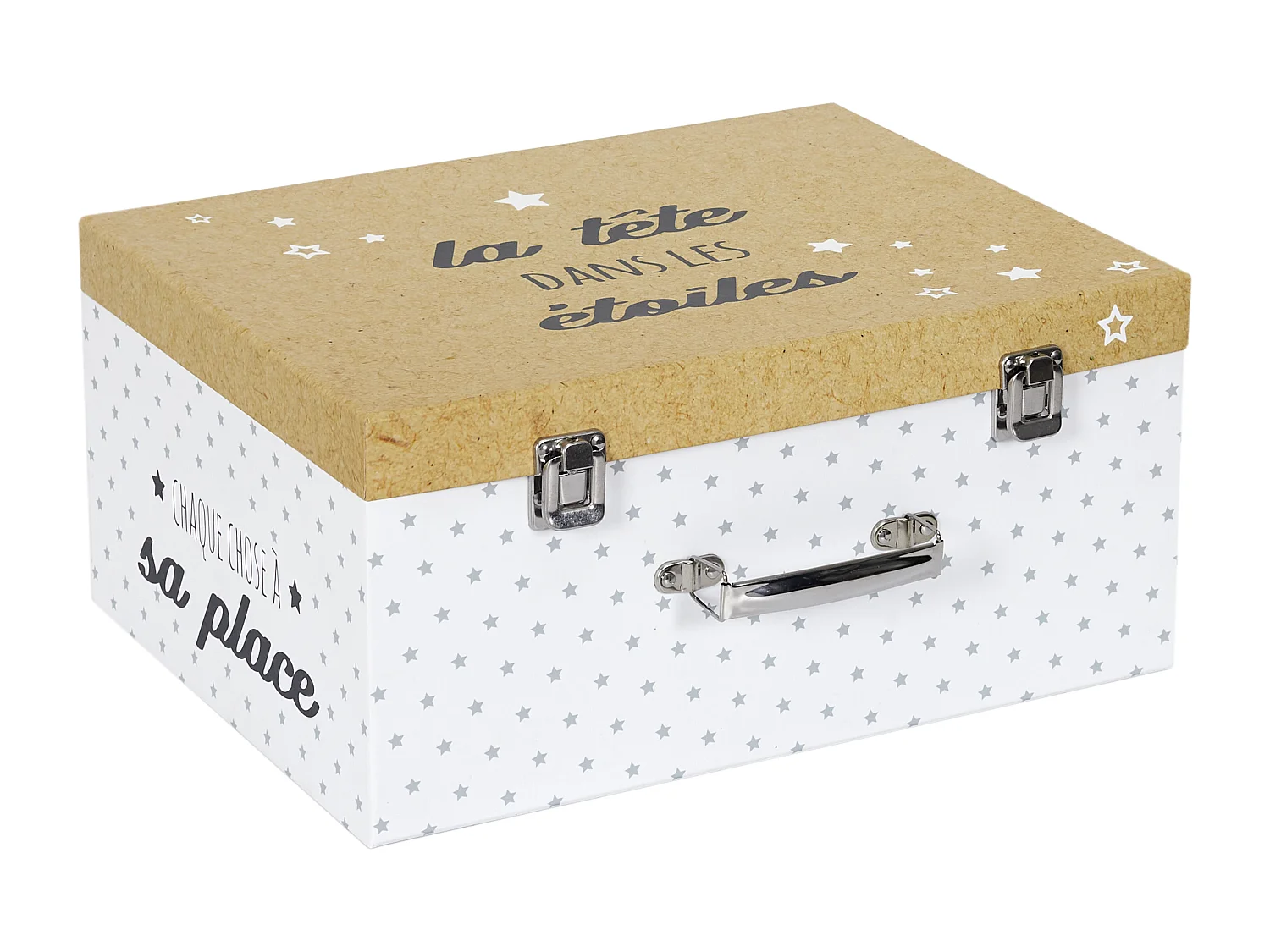 Valisette En Papier X3 Blanc, Marron, Gris