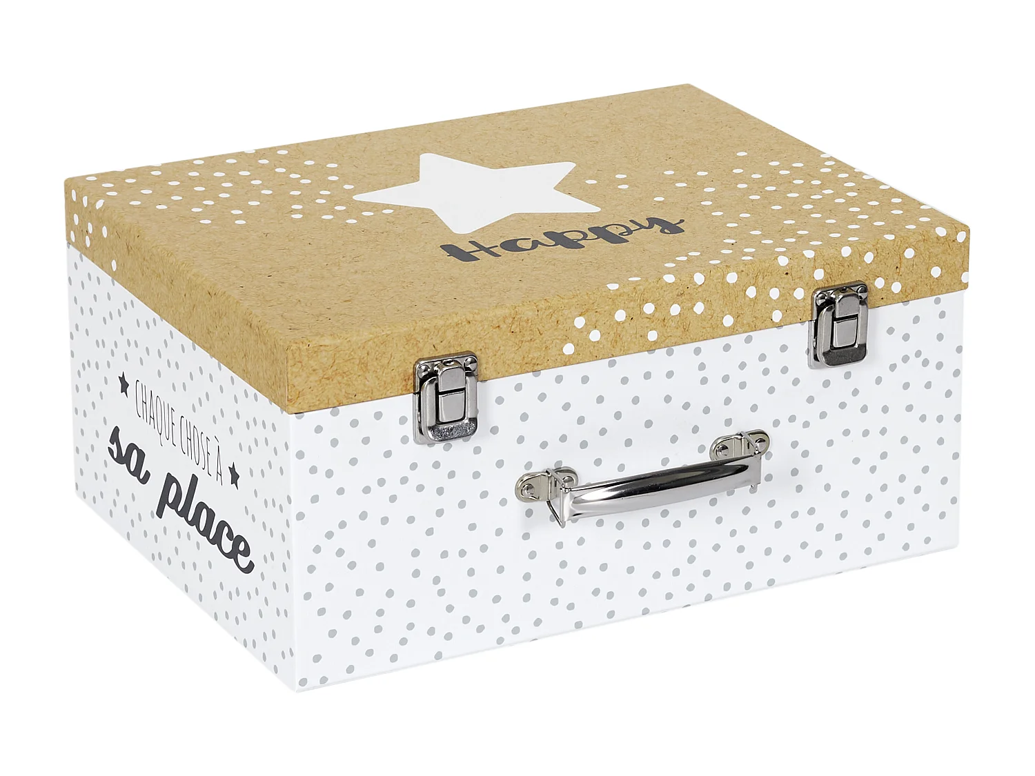 Valisette En Papier X3 Blanc, Marron, Gris