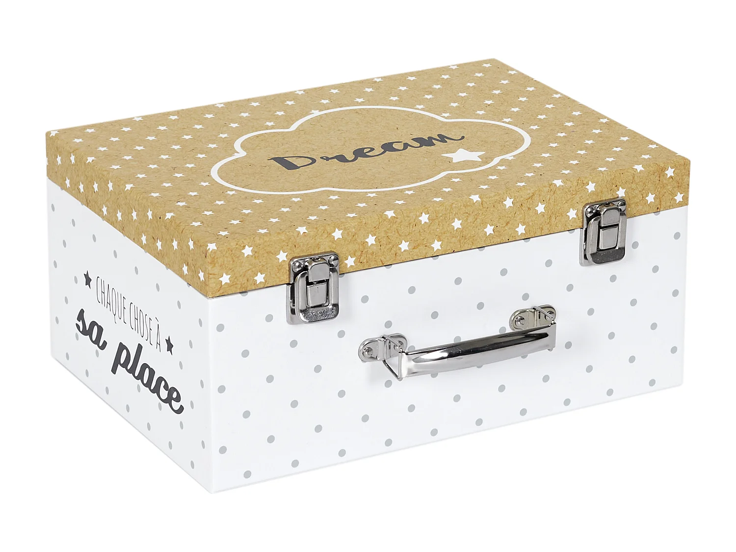 Valisette En Papier X3 Blanc, Marron, Gris