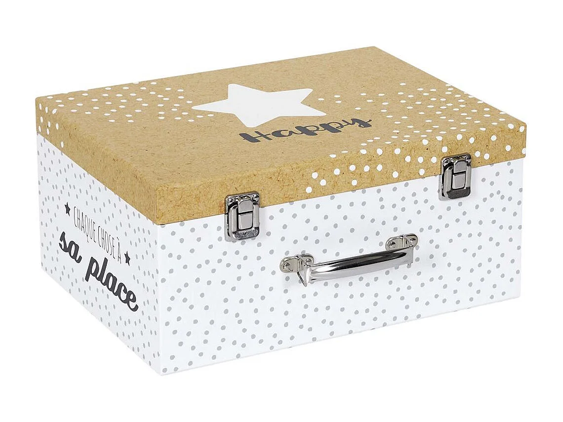 Valisette En Papier X3 Blanc, Marron, Gris