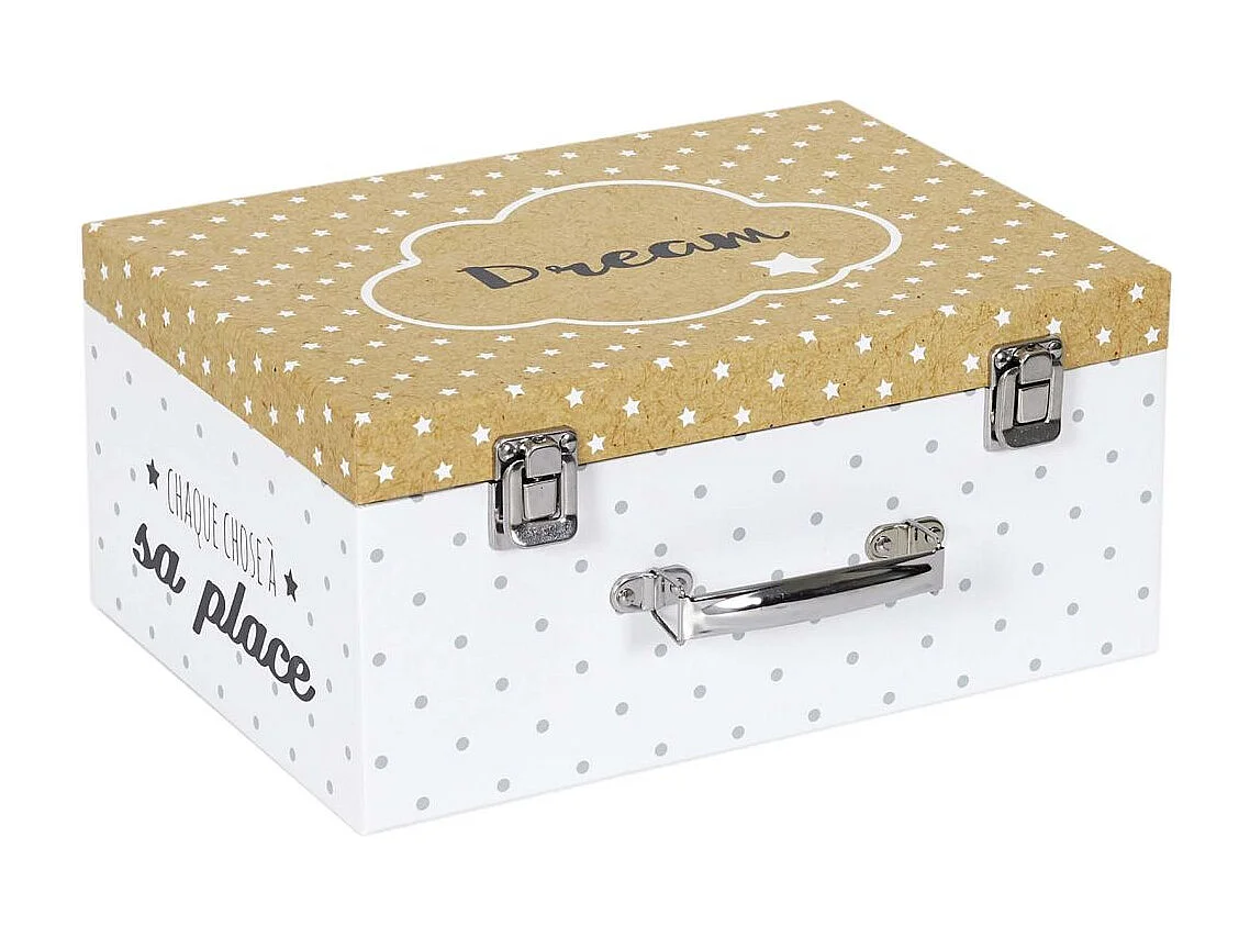 Valisette En Papier X3 Blanc, Marron, Gris