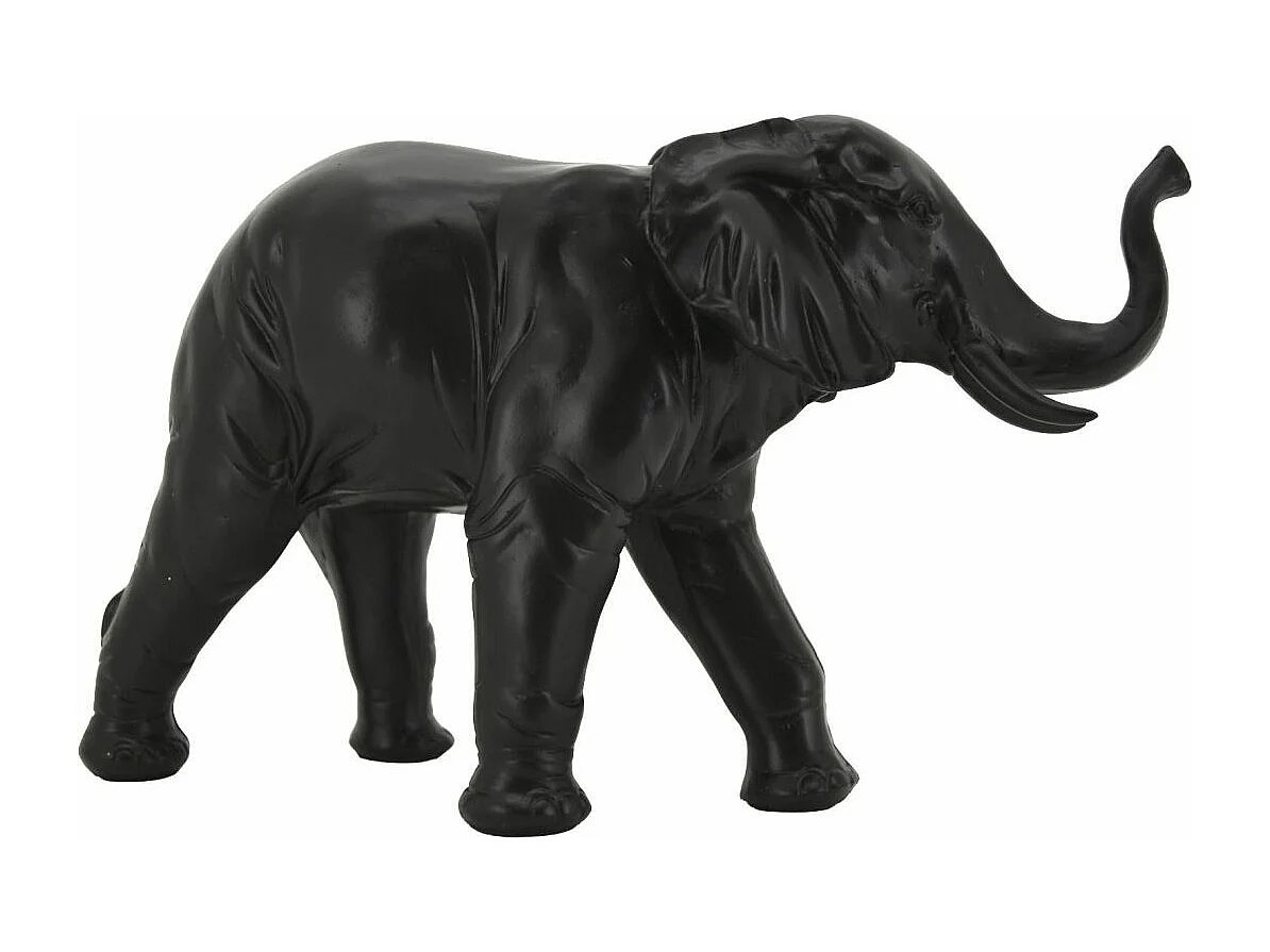 Statuette éléphant en résine noire