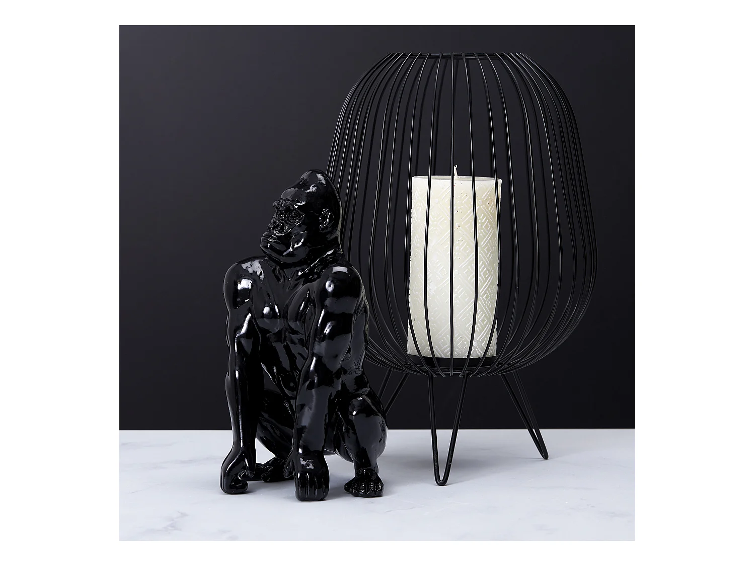 Gorille Noir Deco 24 Cm Noir