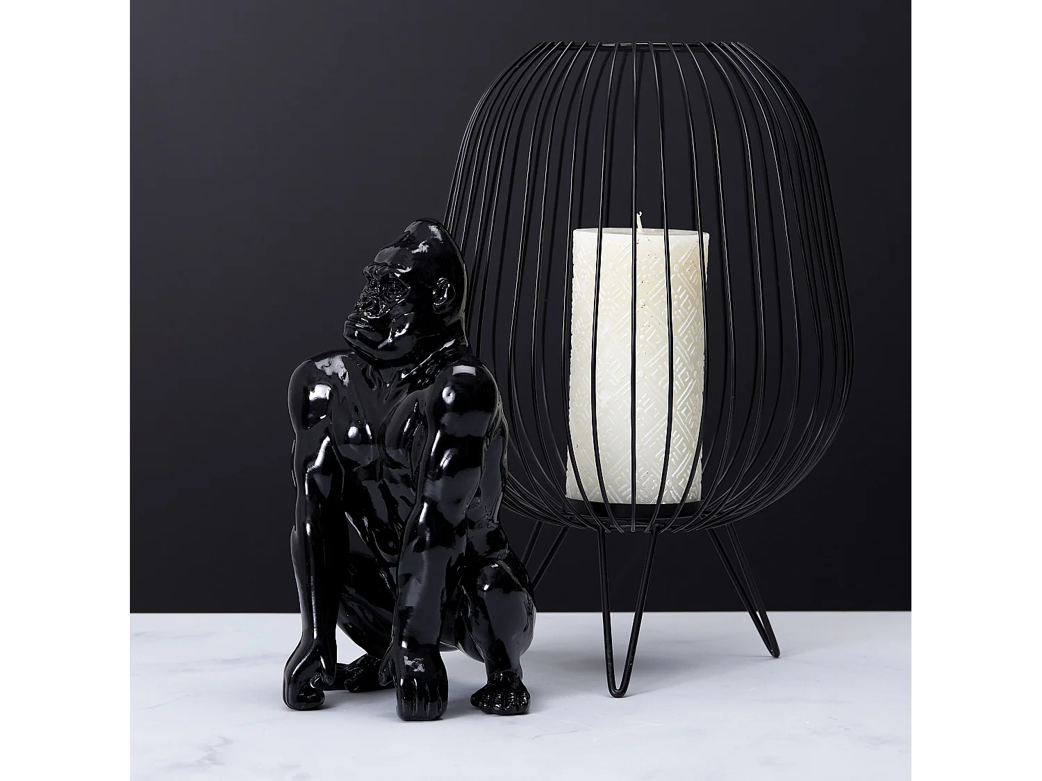 Gorille Noir Deco 24 Cm Noir