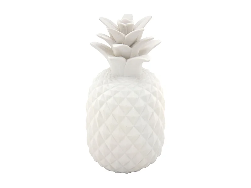 Ananas déco en résine blanche