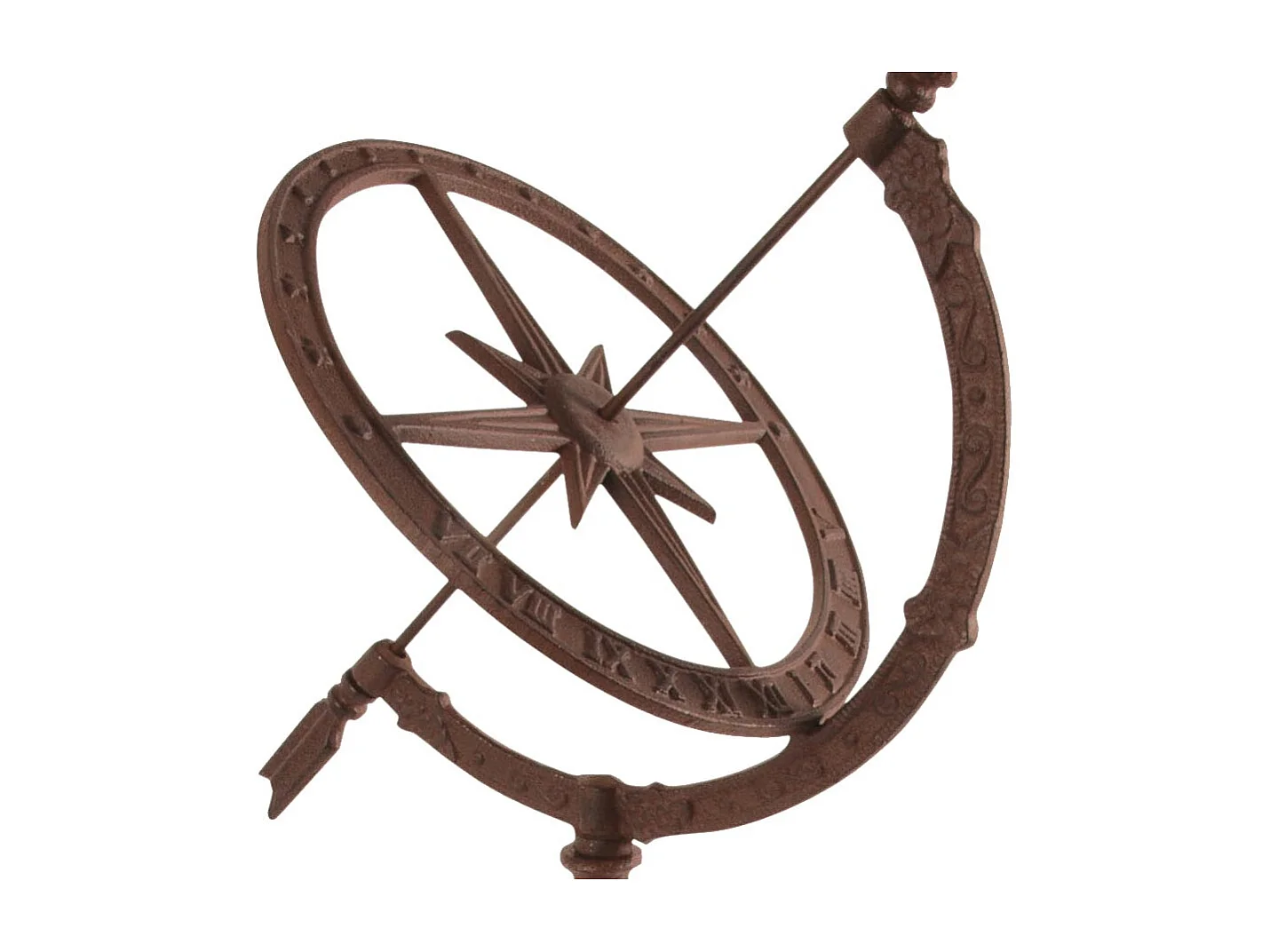 Reloj de sol sobre soporte de hierro fundido