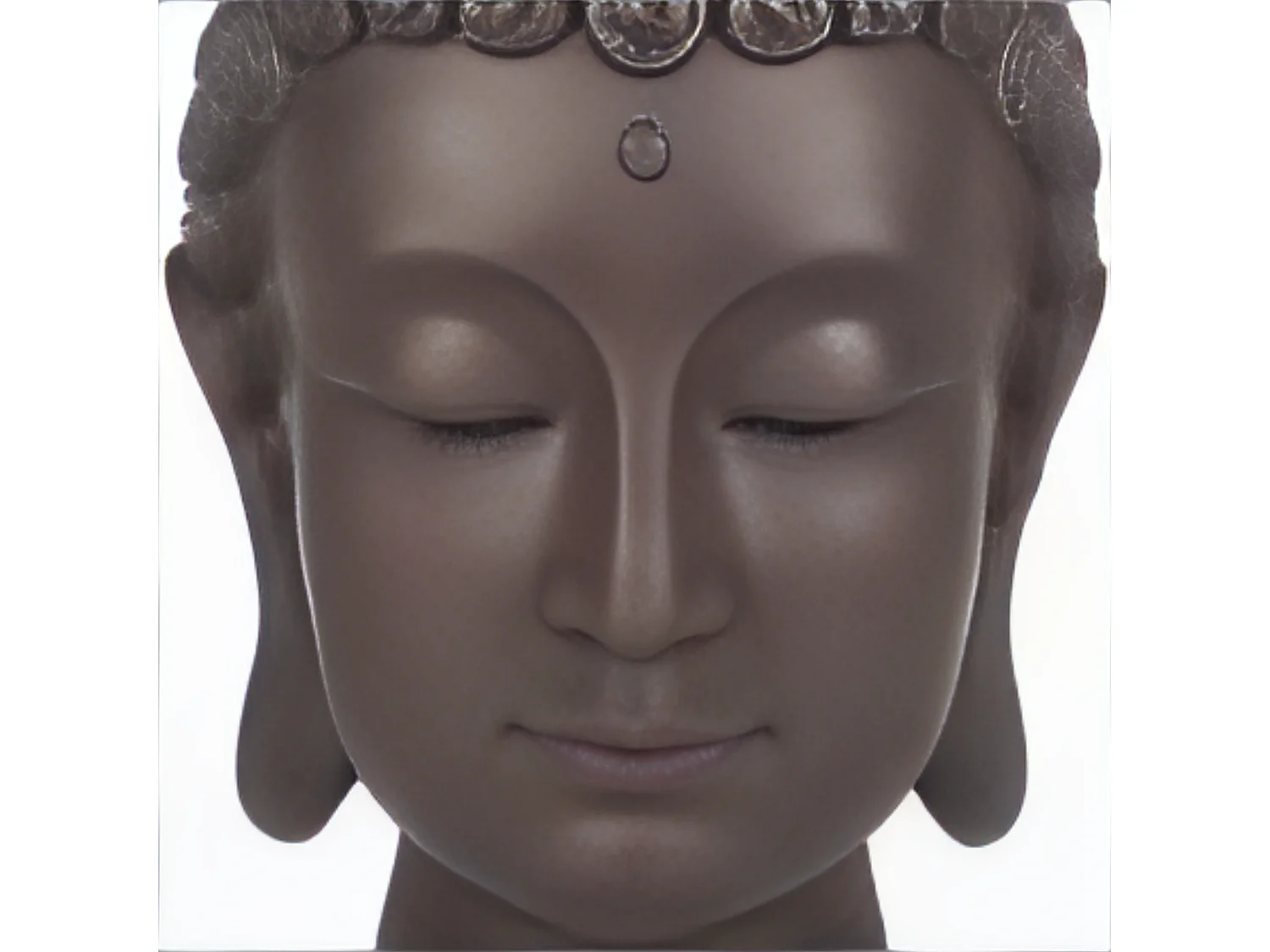 Statua di testa di Buddha in poliresina