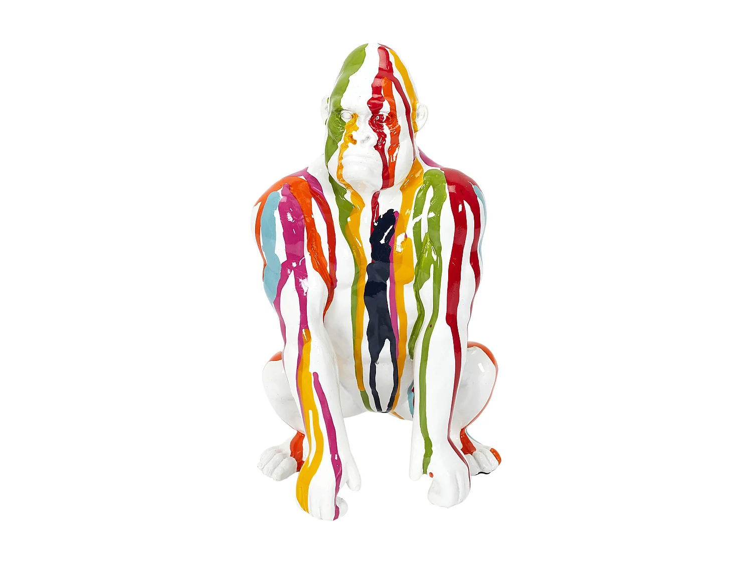Gorille Deco Blanc Rainbow 24cm Blanc, Jaune, Rouge, Bleu, Vert