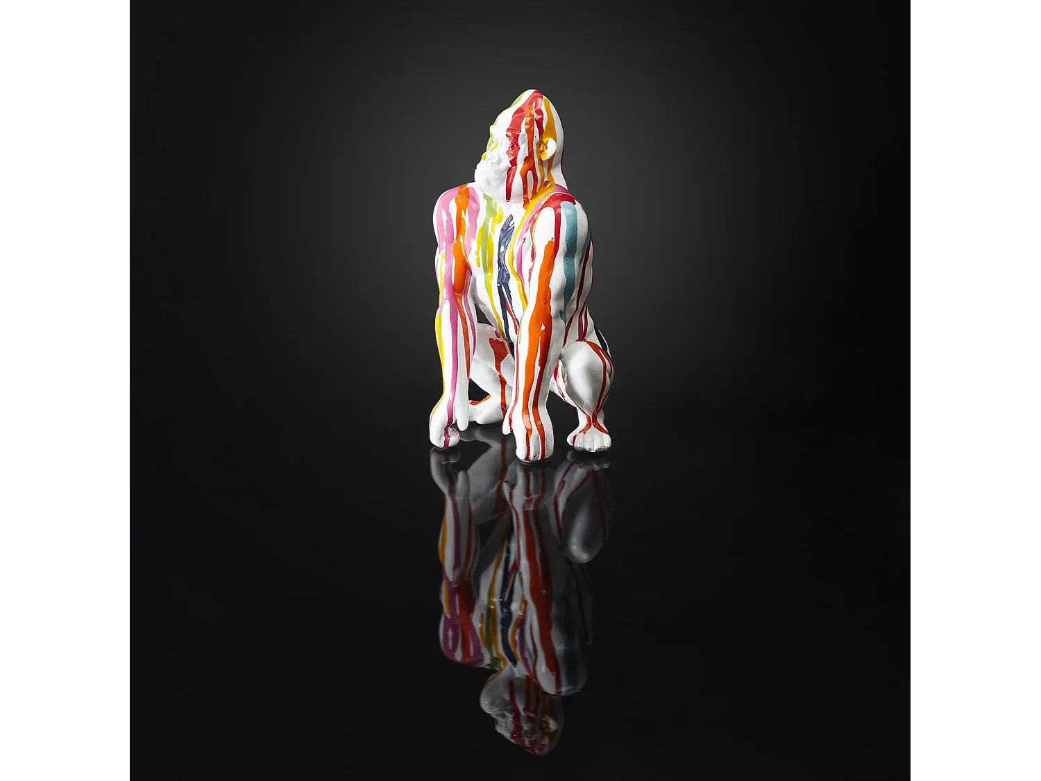 Gorille Deco Blanc Rainbow 24cm Blanc, Jaune, Rouge, Bleu, Vert